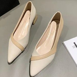 women's medium thick pointed toe pumps